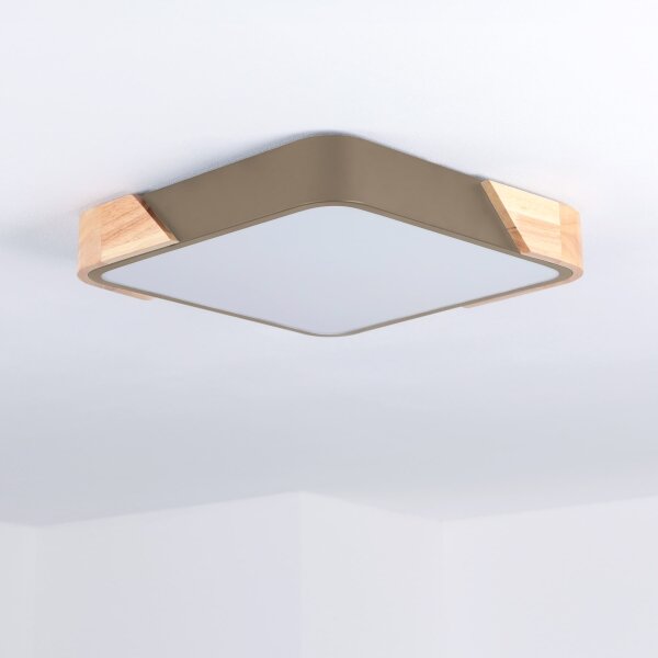 BRILAGI - LED таванен плафон PILANA SQUARE LED/24W/230V дъб/бежов 32x32 см