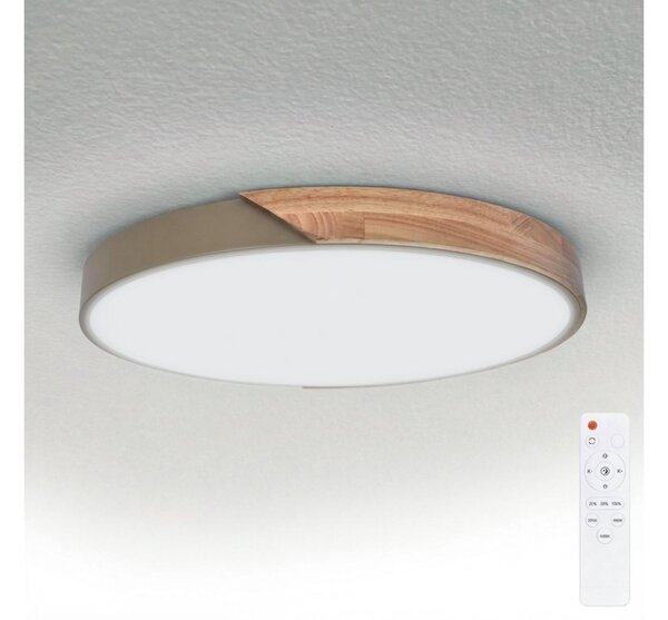 BRILAGI - Димируемо LED осветително тяло PILANA LED/60W/230V дъб/бежов Ø 60 см + с дистанционно управление