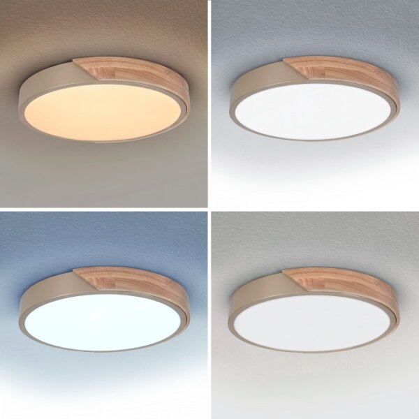 BRILAGI - LED димируемо осветително тяло PILANA LED/48W/230V дъб/бежово Ø 40 см + дистанционно управление