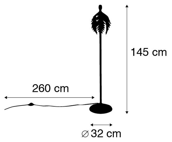 Винтидж подова лампа златиста 145 см - Botanica