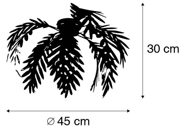 Винтидж таванна лампа златна 45 см кръгла - Botanica