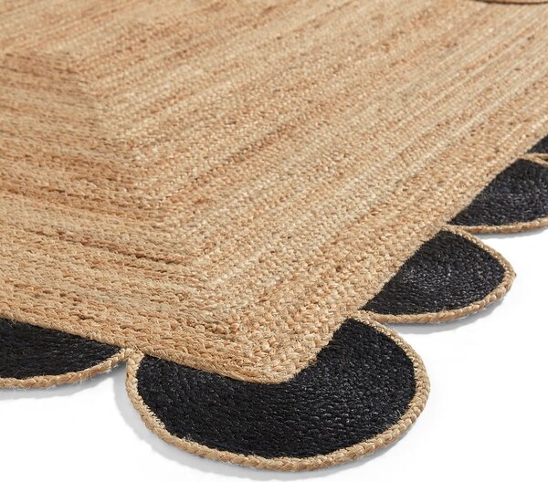 Черен/естествен ютен килим 120x170 cm Savannah Jute – Think Rugs