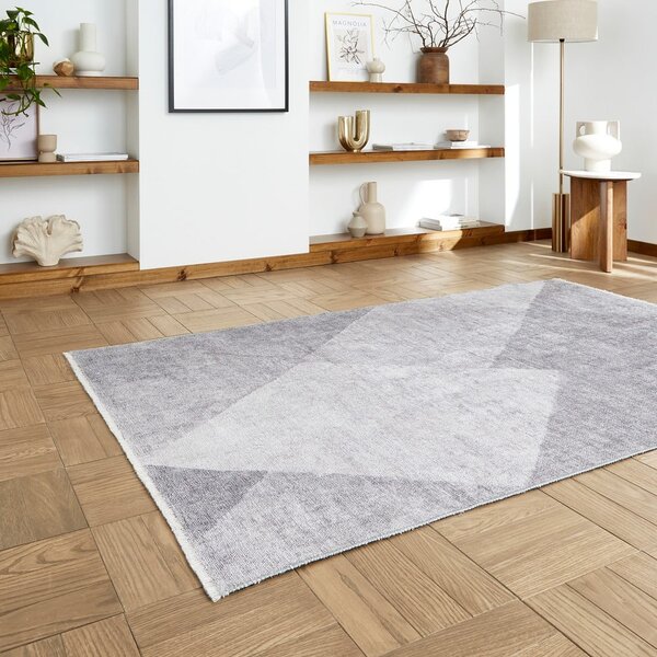 Светлосива пътека със смес от памук подходяща за пране 60x170 cm Whisper – Think Rugs