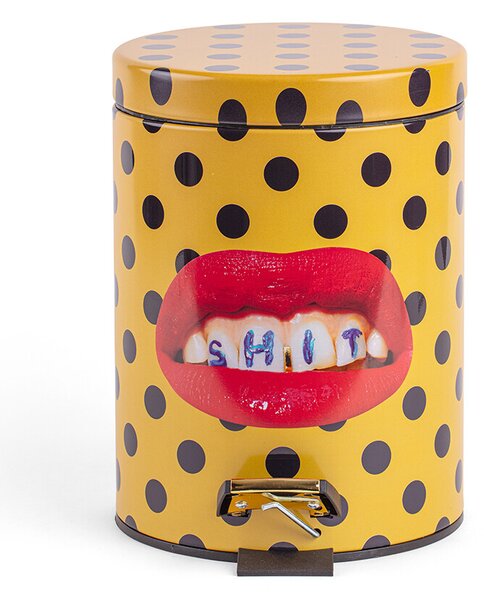 Seletti - Shit Toiletpaper Home Dustbin Ø25xH39,5 Жълт/Черно/Multicolor Seletti