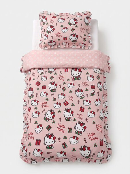 Sinsay - Празничен комплект спално бельо с волани Hello Kitty - розов