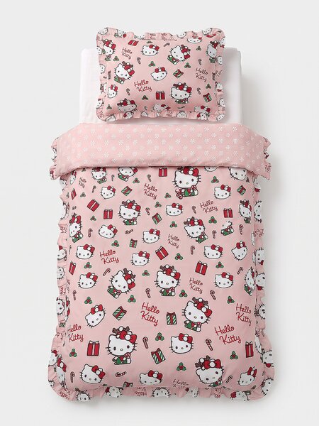Sinsay - Празничен комплект спално бельо с волани Hello Kitty - розов