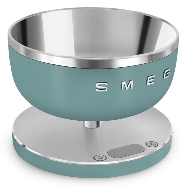 Кухненска везна Smeg Collezione KSC01EGMWW, До 5 кг/5 л, ТАРА, LED дисплей, Противоплъзгаща се основа, Автономия до 36 часа, Изумрудено зелен