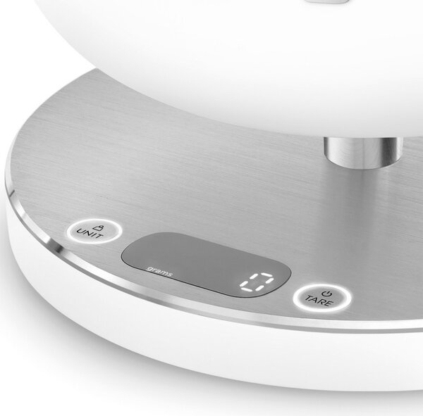 Кухненска везна Smeg Collezione KSC01WHMWW, До 5 кг/5 л, ТАРА, LED дисплей, Противоплъзгаща се основа, Автономия до 36 часа, Бял мат