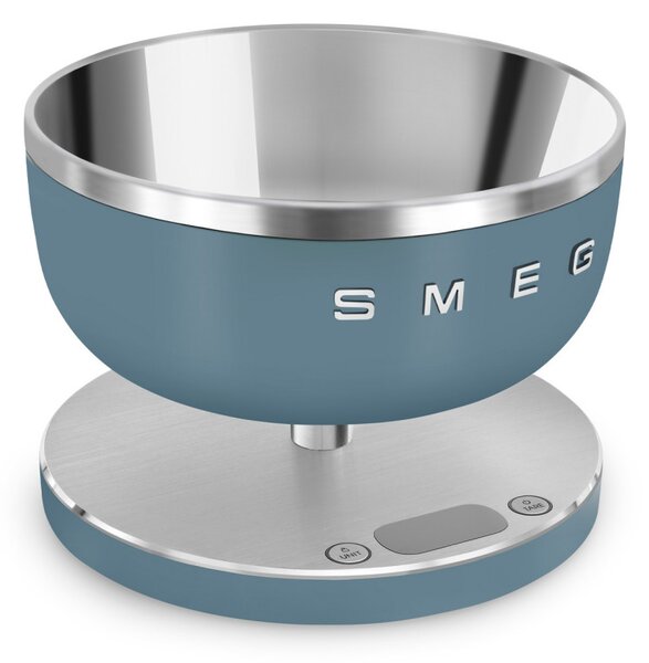 Кухненска везна Smeg Collezione KSC01SBMWW, До 5 кг/5 л, ТАРА, LED дисплей, Противоплъзгаща се основа, Автономия до 36 часа, Буреносно синьо