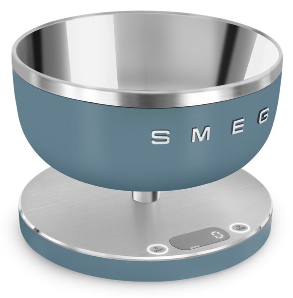Кухненска везна Smeg Collezione KSC01SBMWW, До 5 кг/5 л, ТАРА, LED дисплей, Противоплъзгаща се основа, Автономия до 36 часа, Буреносно синьо