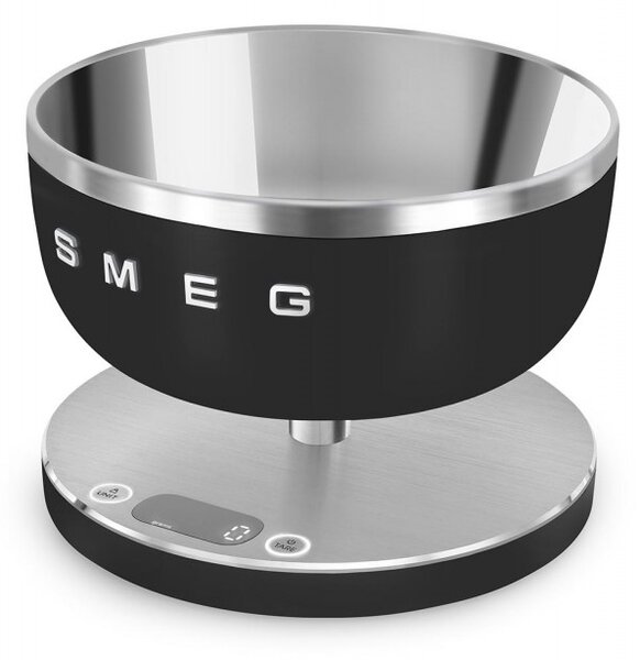 Кухненска везна Smeg Collezione KSC01BLMWW, До 5 кг/5 л, ТАРА, LED дисплей, Противоплъзгаща се основа, Автономия до 36 часа, Черен мат