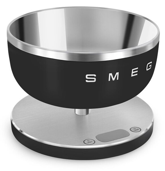 Кухненска везна Smeg Collezione KSC01BLMWW, До 5 кг/5 л, ТАРА, LED дисплей, Противоплъзгаща се основа, Автономия до 36 часа, Черен мат