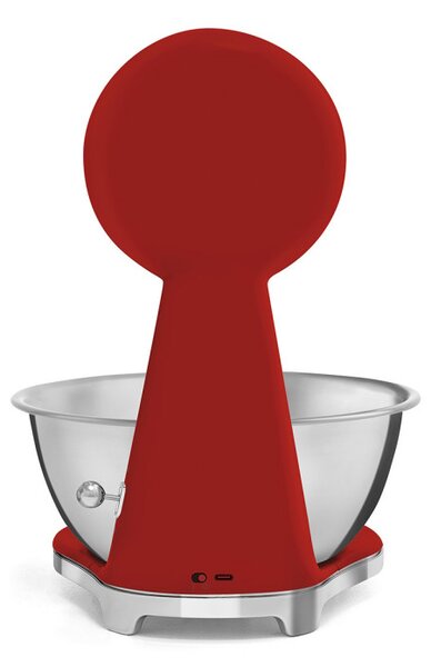 Кухненска везна Smeg KSF01RDWW, Аналогов и дигитален дисплей, До 5 кг/5 л, ТАРА, LED дисплей, Противоплъзгаща се основа, Автономия до 36 часа, Червен