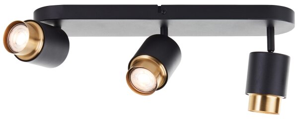 Brilliant - LED точково осветително тяло COVELO 3xGU10/5W/230V черно/златно