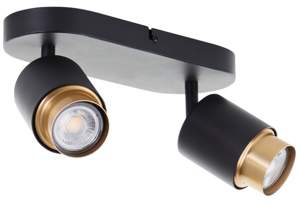 Brilliant - LED осветително тяло COVELO 2xGU10/5W/230V черно/златисто