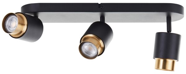 Brilliant - LED точково осветително тяло COVELO 3xGU10/5W/230V черно/златно