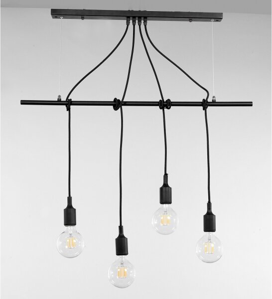 ONLI - Пендел WIRE 4xE27/15W/230V черен