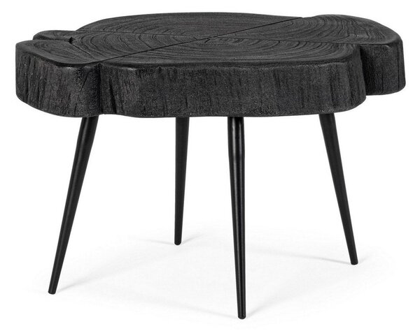 Черна масичка за кафе с акациев плот 35x46 cm Zakia – Bizzotto
