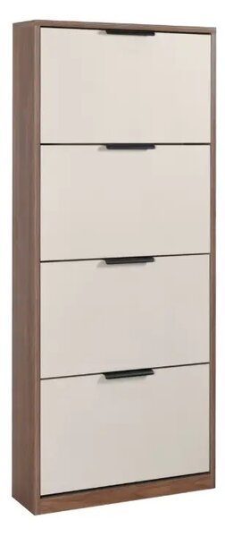 Шкаф за обувки с 4 врати Smart (орех + кашмир)
