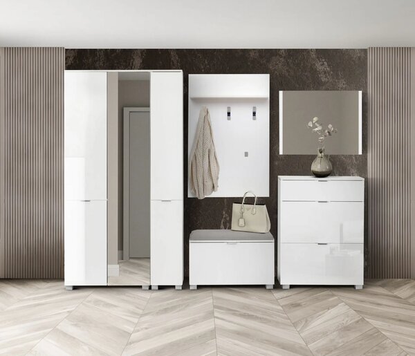 Гардероб еднокрил Elegance Line (бял гланц)