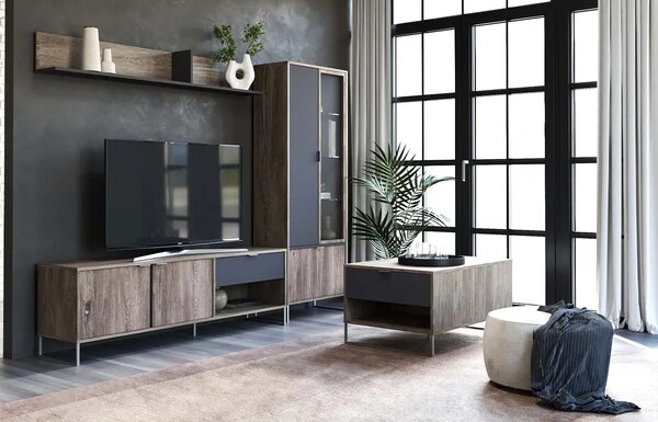 ТВ шкаф Denver (pewtar halifax oak + anthracite)
