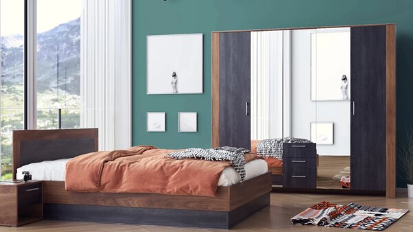 МС Bronx M09- гардероб петкрил (дъб бренди кастело + карбоново дърво)