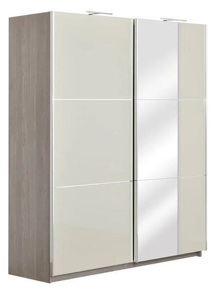 Гардероб Elegance Line 180 с огледало (нордик + пясъчен гланц)