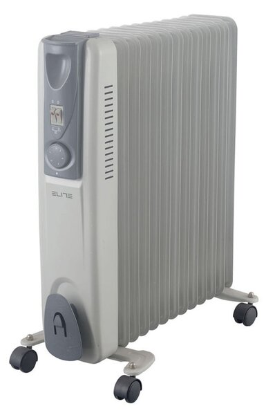 Маслен радиатор Elite EOH-11250, 2500W, 3 степени, Термостат, 11 ребра, Бял
