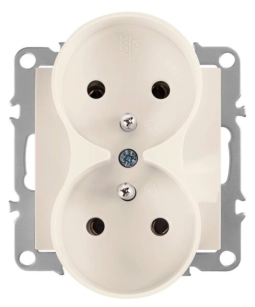 Двоен контакт със заземяване OSTE JNH002-G Beige