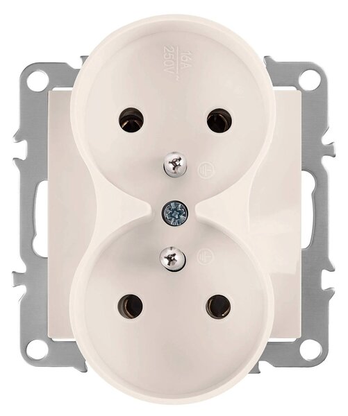 Двоен контакт със заземяване OSTE JNH002-G Beige
