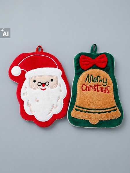 Sinsay - Комплект коледни кърпи във формата на Дядо Коледа и камбанка 2 pack - многоцветен