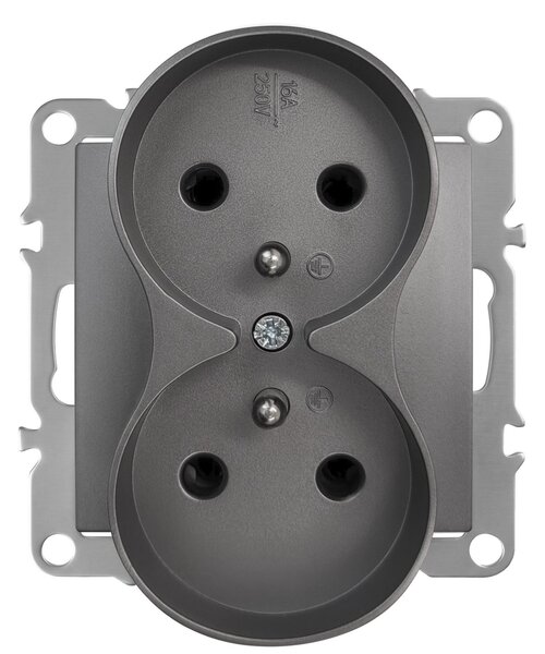 Двоен контакт със заземяване OSTE JNH002-G Grey