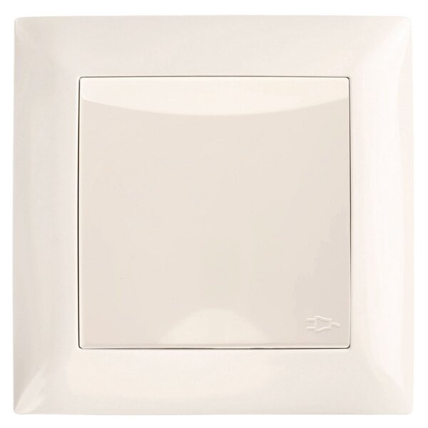 Единичен контакт със заземяване и капаче с рамка OSTE JNH005-G Beige