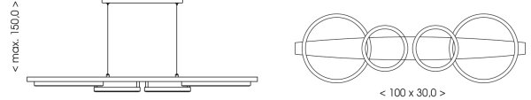 Brilagi - LED полилей на кабел PLANK LED/35W/230V 4000K 30x100 см дърво