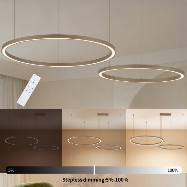 Brilagi - LED димируем полилей на кабел PORTOFINO LED/98W/230V бежов + дистанционно управление