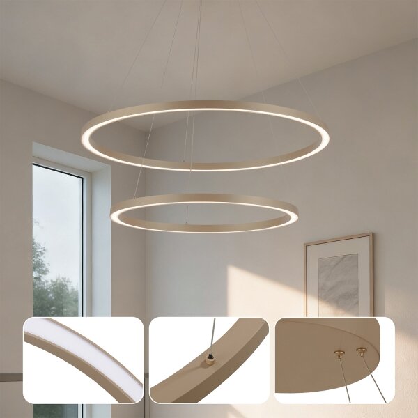 Brilagi - LED димируем полилей на кабел PORTOFINO LED/98W/230V pr. 80 cm бежов + дистанционно управление