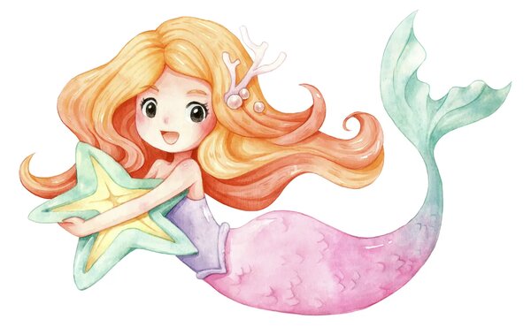 Детско разтегателно легло ANNA II 160 x 80 с принт (mermaid)
