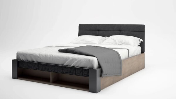 Легло Modena (дъб кремона каноло + меко черно U899 ST9 EGGER, 140 х 200 см)