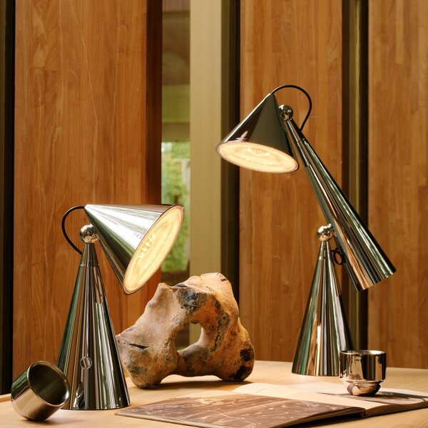 Tom Dixon LED настолна лампа Pose Task Light, сребриста, Затъмняване, Металик, Дневна/трапезария, Пластмаса, Дизайн