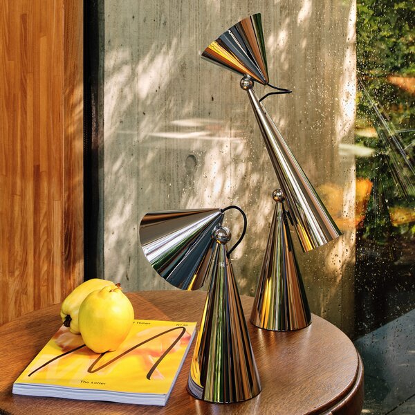 Tom Dixon LED настолна лампа Pose Task Light, сребриста, Затъмняване, Металик, Дневна/трапезария, Пластмаса, Дизайн