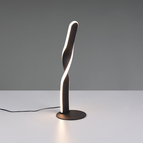 Reality Leuchten LED настолна лампа Ginko, черна матова, метал, височина 40,5 cm, Черен, Дневна/трапезария, Метал, Модерен