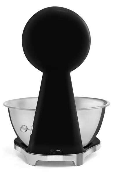 Кухненска везна Smeg KSF01BLWW, Аналогов и дигитален дисплей, До 5 кг/5 л, ТАРА, LED дисплей, Противоплъзгаща се основа, Автономия до 36 часа, Черен