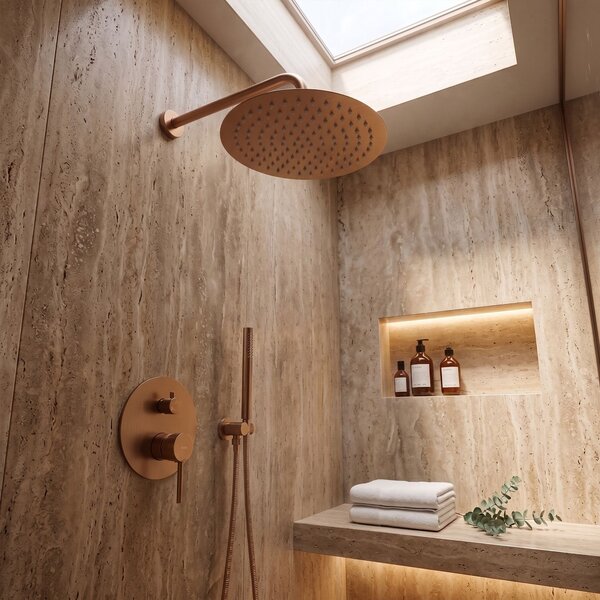 Душ система за вграждане Rea Lungo Copper Brush