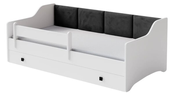 Детско легло Eryk 160 x 80 с чекмедже и цветни панели (графит)