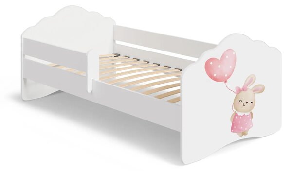 Детско легло FALA с графика bunny с парапет (140 х 70 см)