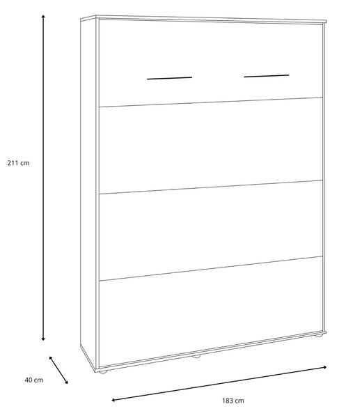 Вертикално сгъваемо стенно легло VERTO 160x200 (дъб артисан)