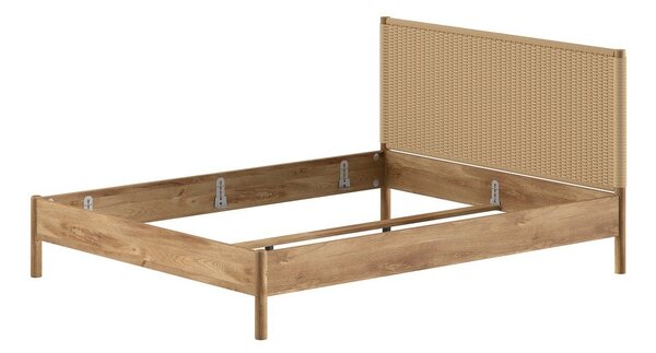 Двойно легло от масивен дъб без ламелно дъно в естествен цвят 160x200 cm Olive Rope – Vipack