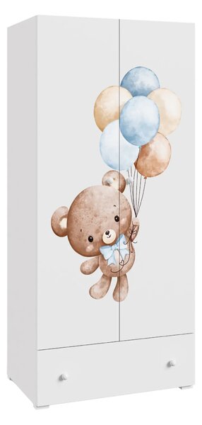 Гардероб Stella с две врати, чекмедже и графика Sweet bear
