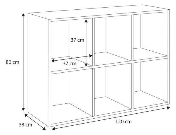 Етажерка Loni 2x2 (120, антрацит)