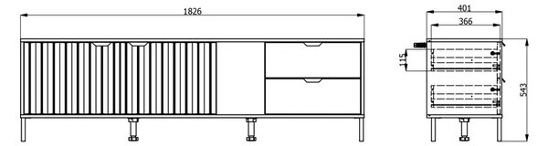 ТВ шкаф Vandea 183 4K2F2V